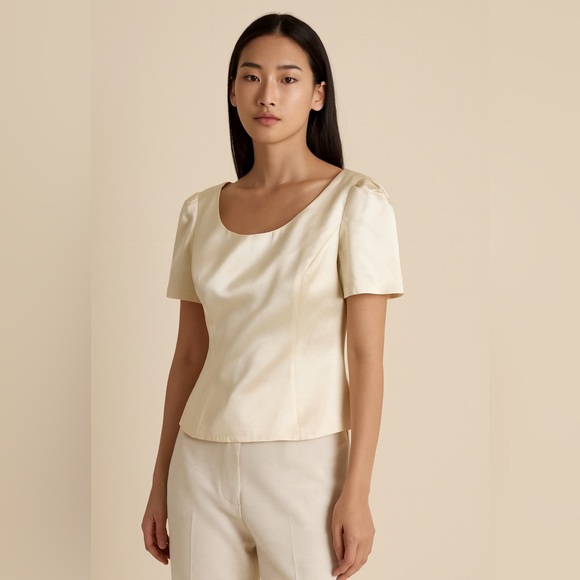 Sunny Choi Tops - Sunny Choi Size 18 100% Silk Button-Up Back Top - Cream